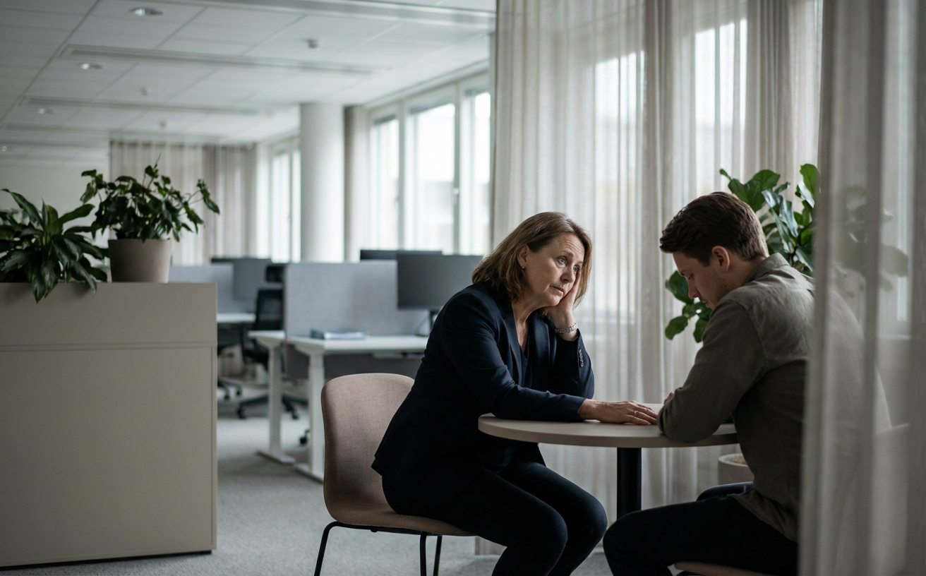 Leadership coaching discussion in a professional setting